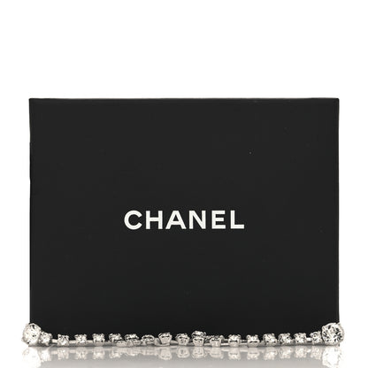Chanel Crystal Starfall Drop Long CC Earrings Silver 5 of 5
