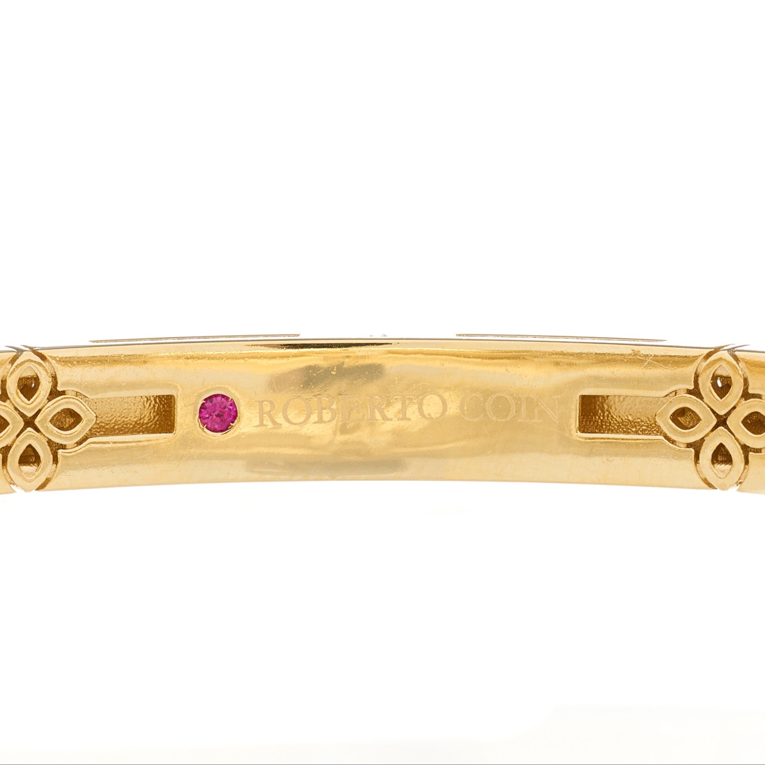 Roberto Coin 18K Yellow Gold Diamond Medium Love in Verona Bangle Bracelet 3 of 3