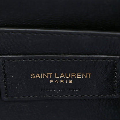 Saint Laurent Box Calfskin Monogram Medium Solferino Satchel Black 7 of 12