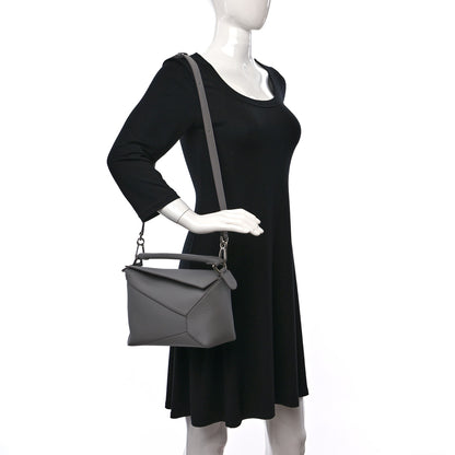 Loewe Soft Grained Calfskin Small Puzzle Edge Bag Pearl Grey 2 of 8