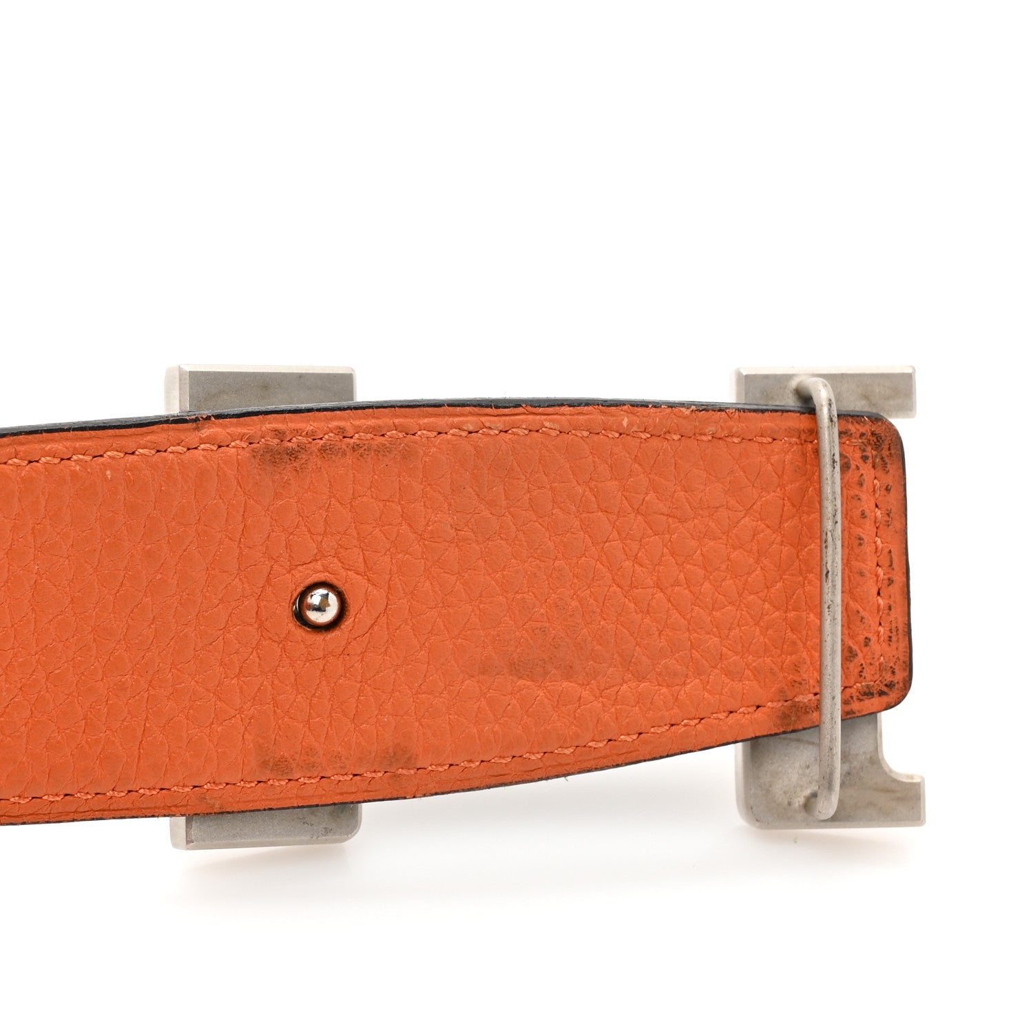 Hermes Box Togo 24mm Mini Constance H Belt 80 Black Orange 8 of 9
