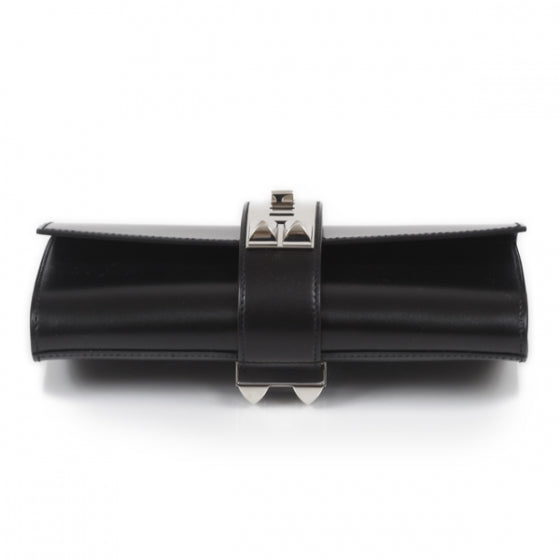 Box Leather Medor Clutch Black