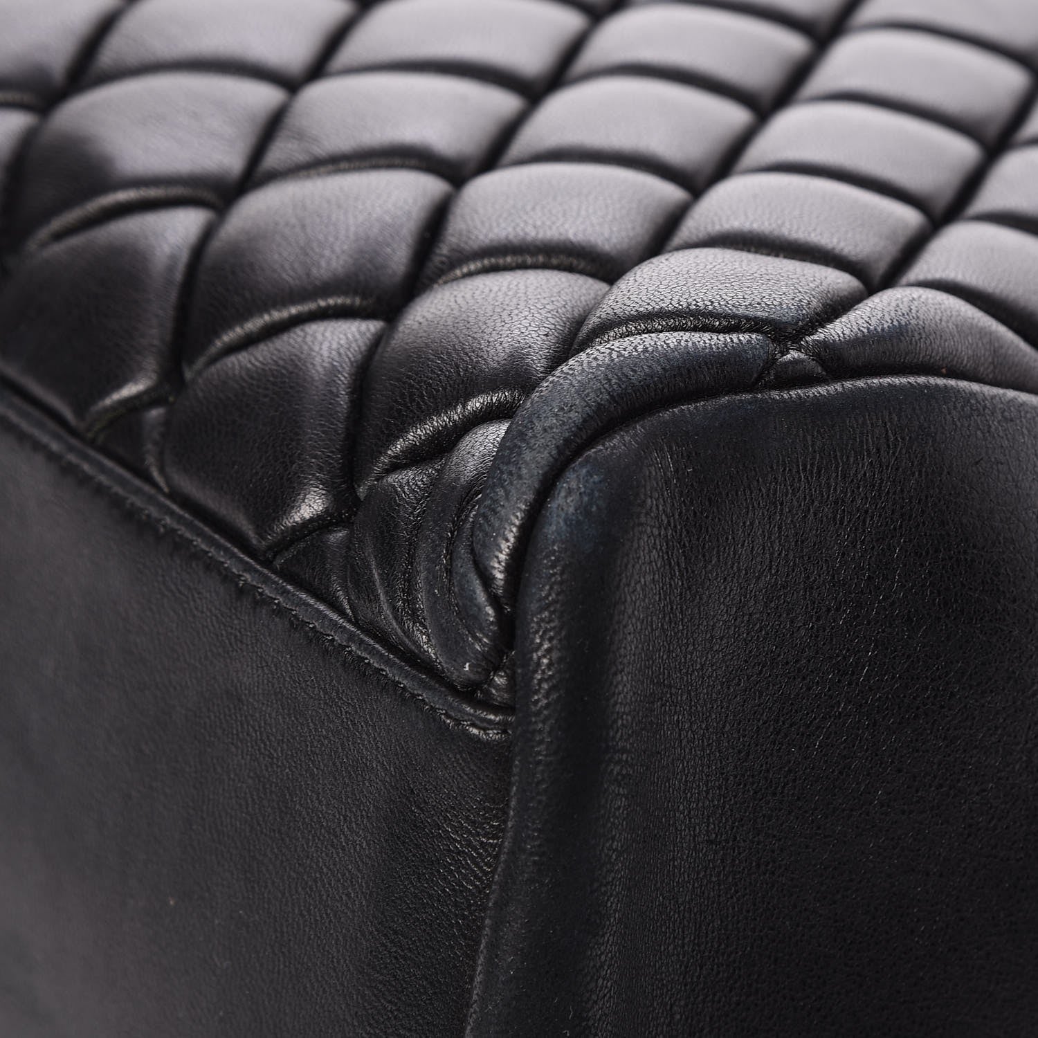 Chanel Lambskin Quilted Medium New Bubble North South Tote Black 9 of 9