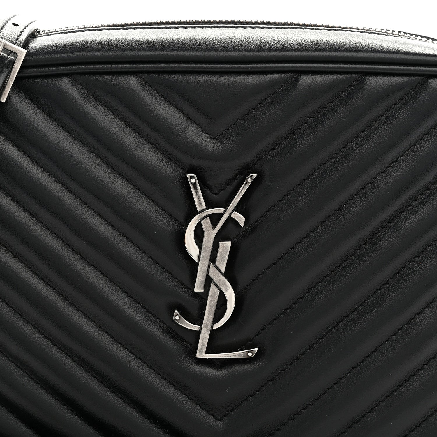 Saint Laurent Calfskin Matelasse Monogram Lou Camera Bag Black 8 of 10