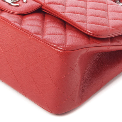 Chanel Caviar Quilted Jumbo Double Flap Red 8 of 11