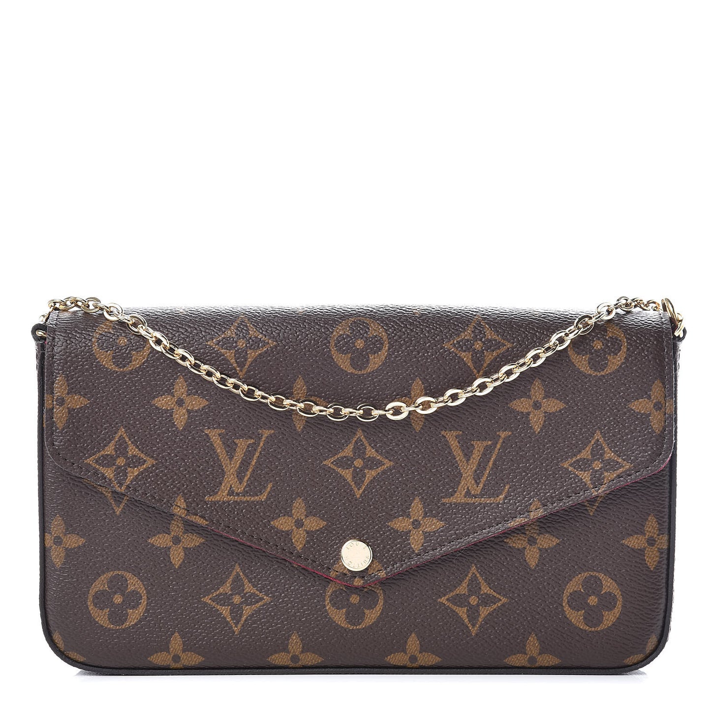 Monogram Pochette Felicie Chain Wallet Fuchsia