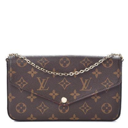 Louis Vuitton Monogram Pochette Felicie Chain Wallet Fuchsia 1 of 11