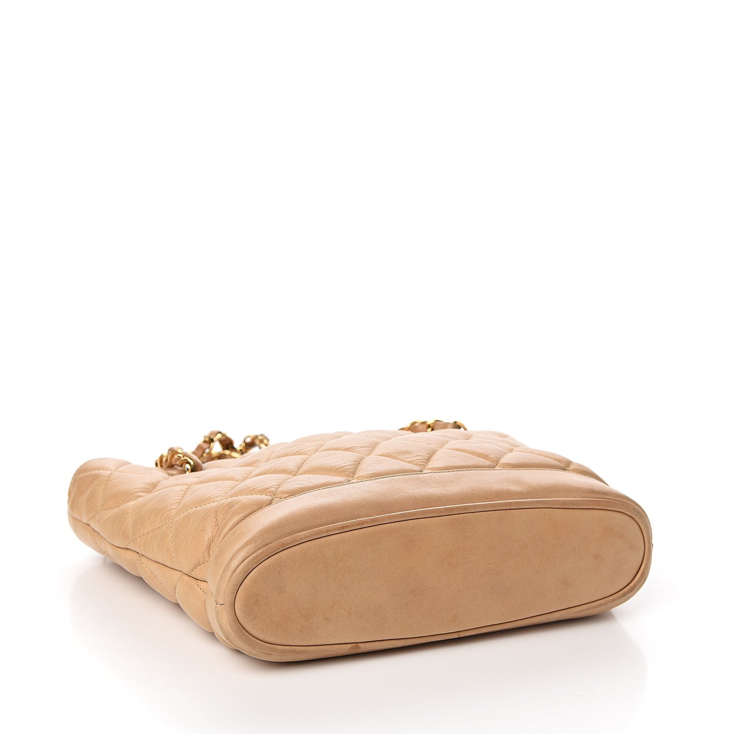 Lambskin Quilted Shoulder Bag Beige