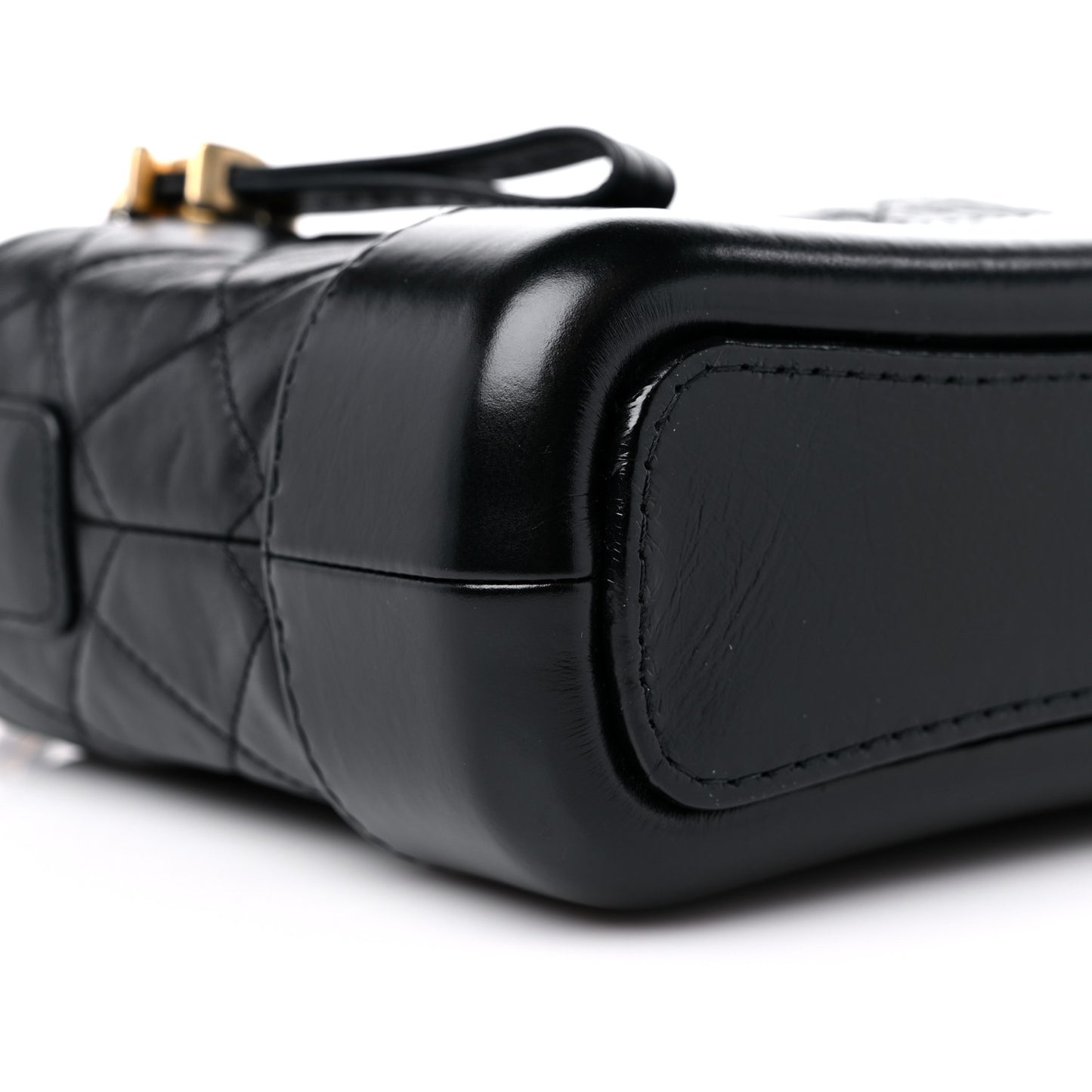 Aged Calfskin Quilted Small Gabrielle Hobo Black