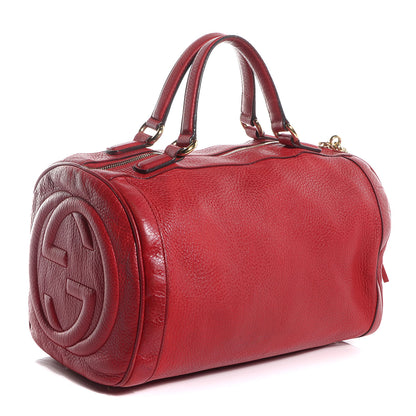 Gucci Pebbled Calfskin Medium Soho Boston Red 3 of 7