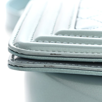 Chanel Iridescent Glazed Calfskin Quilted New Medium Boy Flap Light Blue 11 of 12