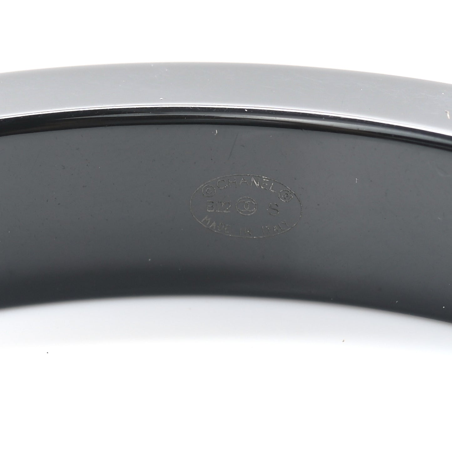 Resin Logo Bangle Bracelet Pink Black