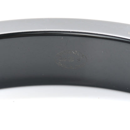Chanel Resin Logo Bangle Bracelet Pink Black 4 of 4