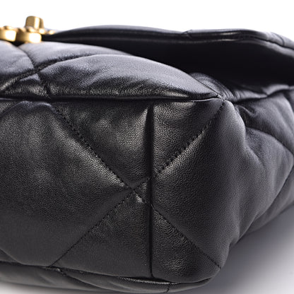 Chanel Lambskin Quilted Large 19 Flap Black 10 of 11