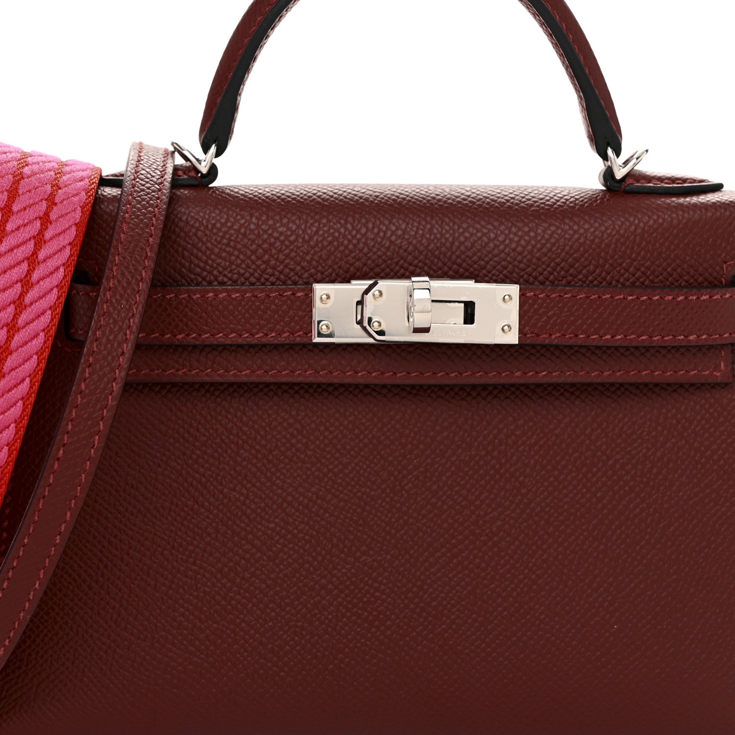 Hermes Epsom Mini Kelly Sellier 20 Sangle Cordage Rouge H Orange Field Rose Tyrien 8 of 13