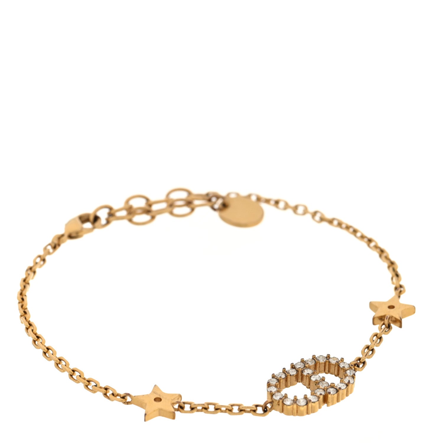 Christian Dior Crystal Star Charms Bracelet Set Gold 3 of 6