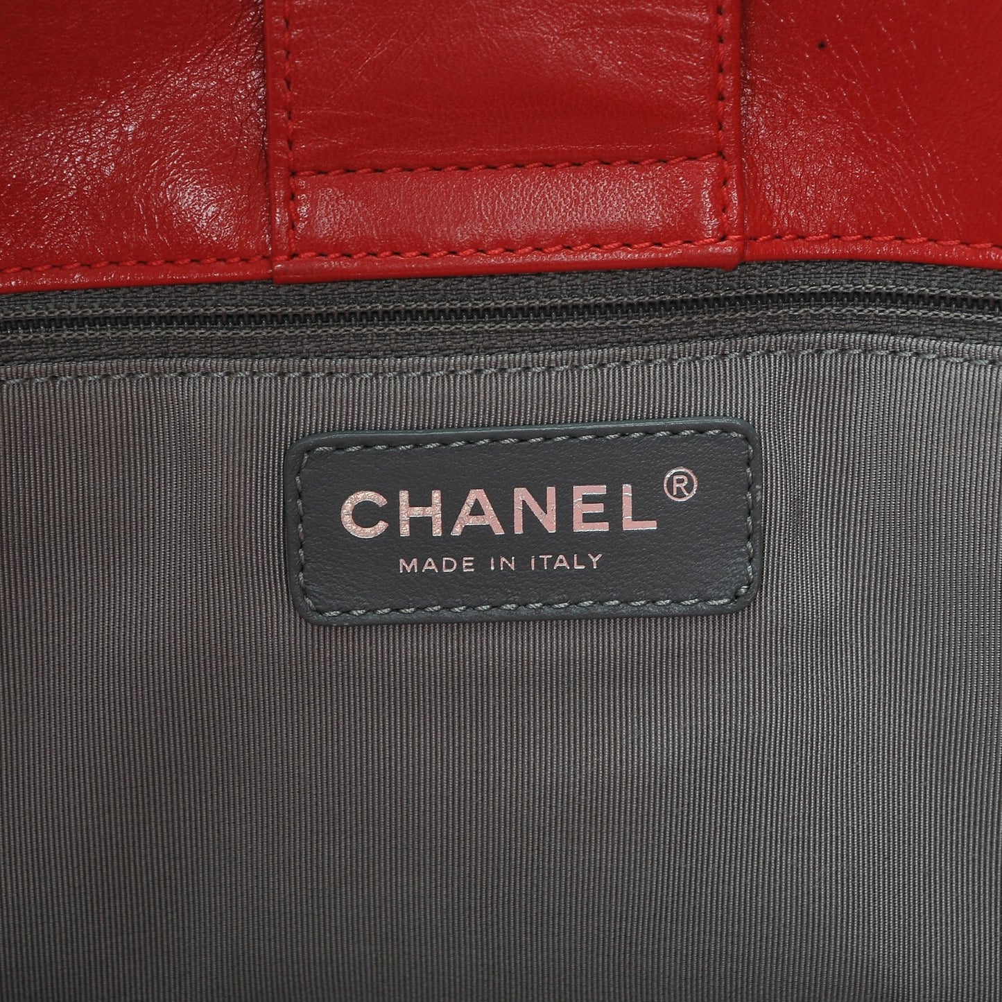 Lambskin Executive Cerf Shopper Tote Red