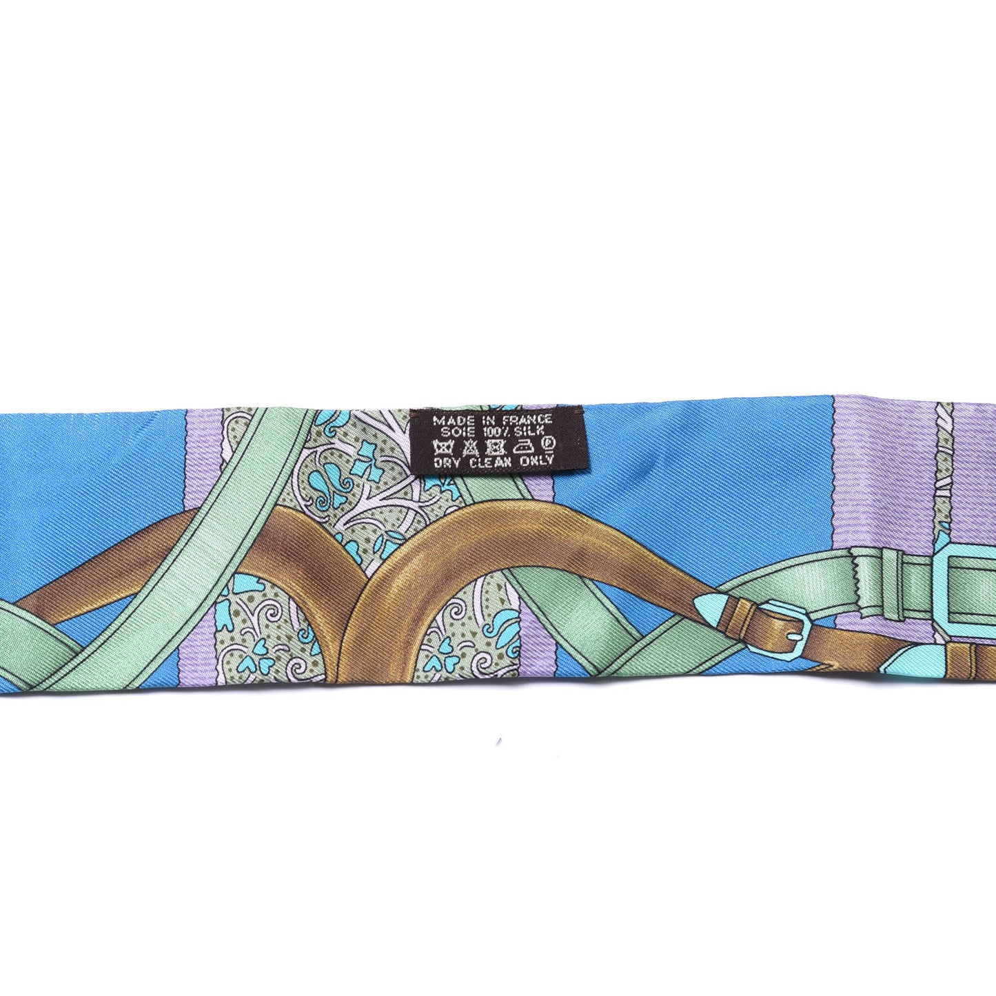 Silk Grand Manege Fleuri Twilly Cobalt Turquoise Jaune Vif