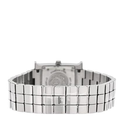Hermes Stainless Steel Diamond Bezel Mother of Pearl 21mm Heure H Hour Quartz Watch 3 of 5