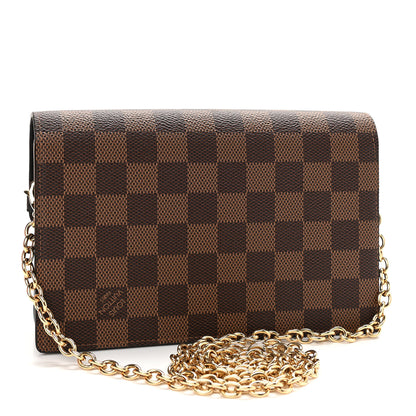 Louis Vuitton Damier Ebene Vavin Chain Wallet Black 3 of 10
