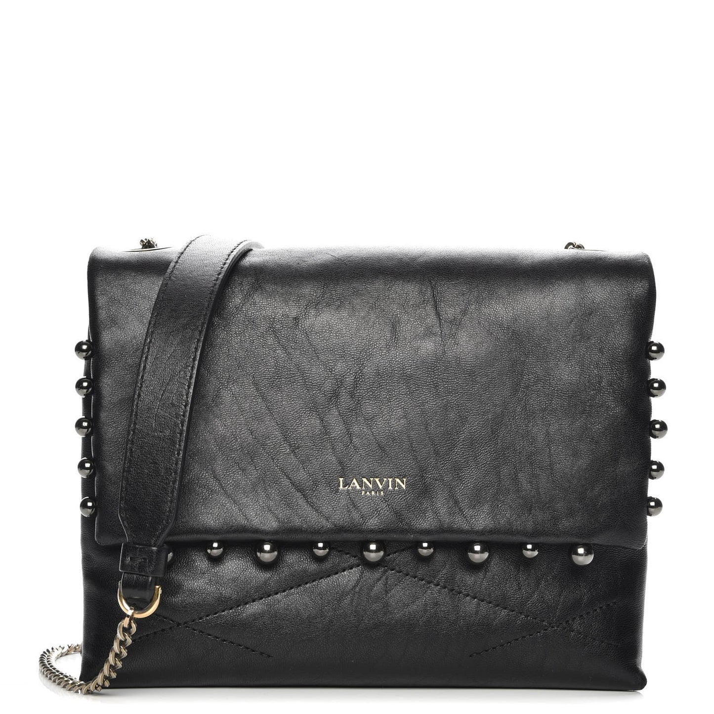 Lambskin Quilted Metal Pearl Mini Sugar Flap Shoulder Bag Black