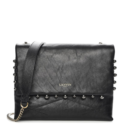 Lanvin Lambskin Quilted Metal Pearl Mini Sugar Flap Shoulder Bag Black 1 of 5