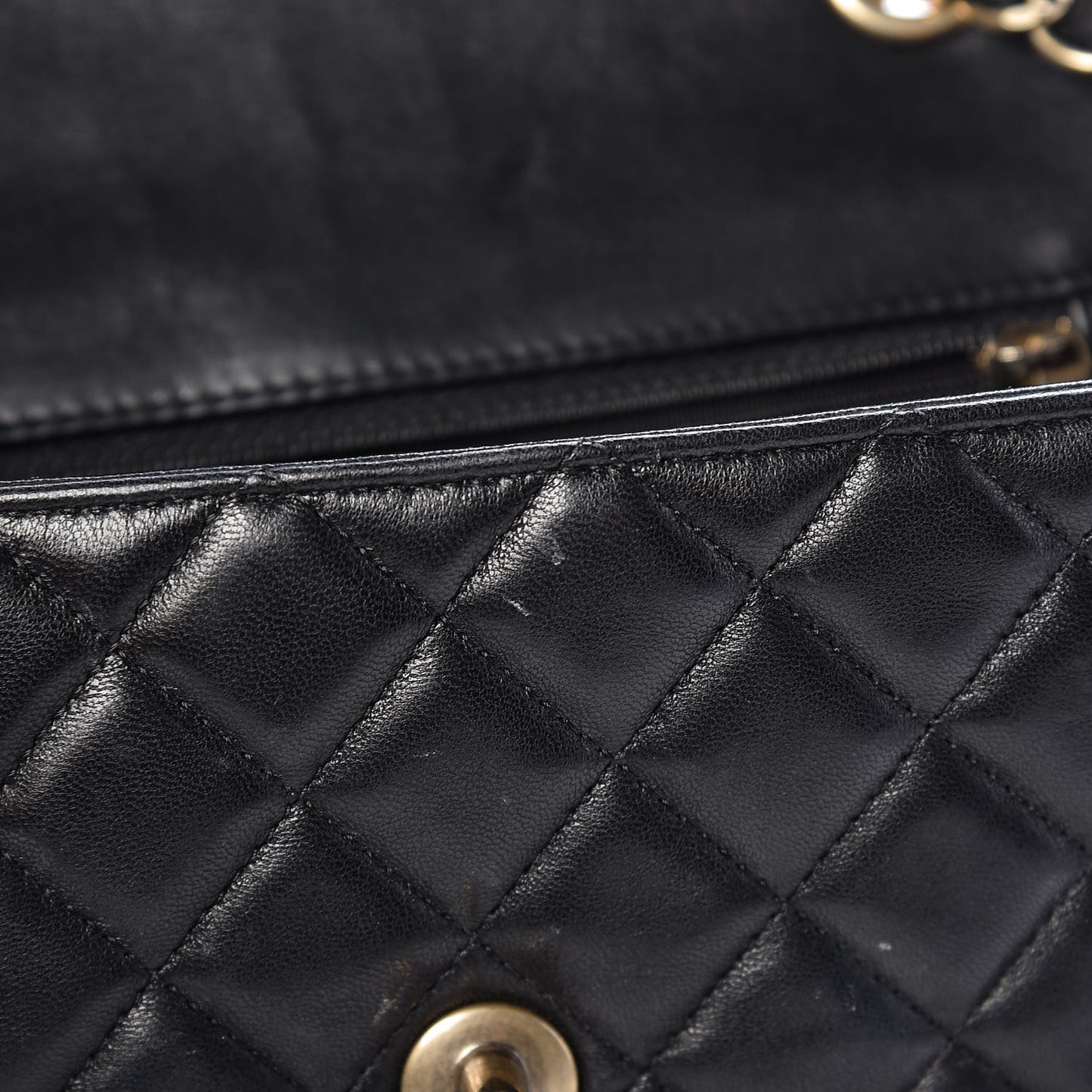 Lambskin Quilted Mini Rectangular Flap Black