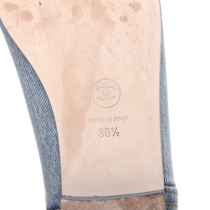 Chanel Denim CC Cap Toe Ballerina Flats 38.5 Light Blue 6 of 12