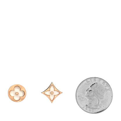 Louis Vuitton 18K Pink Gold Mother of Pearl Color Blossom Star & Sun Stud Earrings 2 of 7