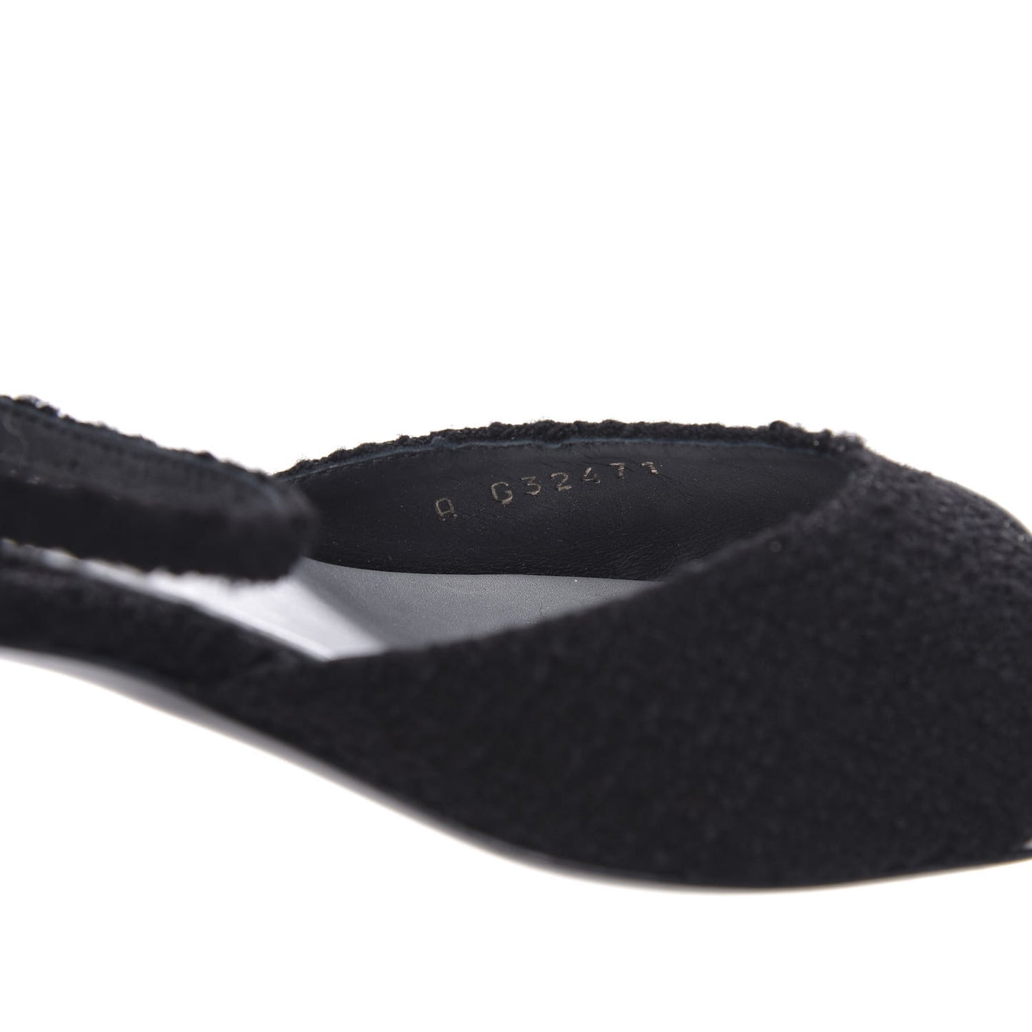 Tweed Iridescent Calfskin Cap Toe CC Slingback Pumps 40 Black Silver
