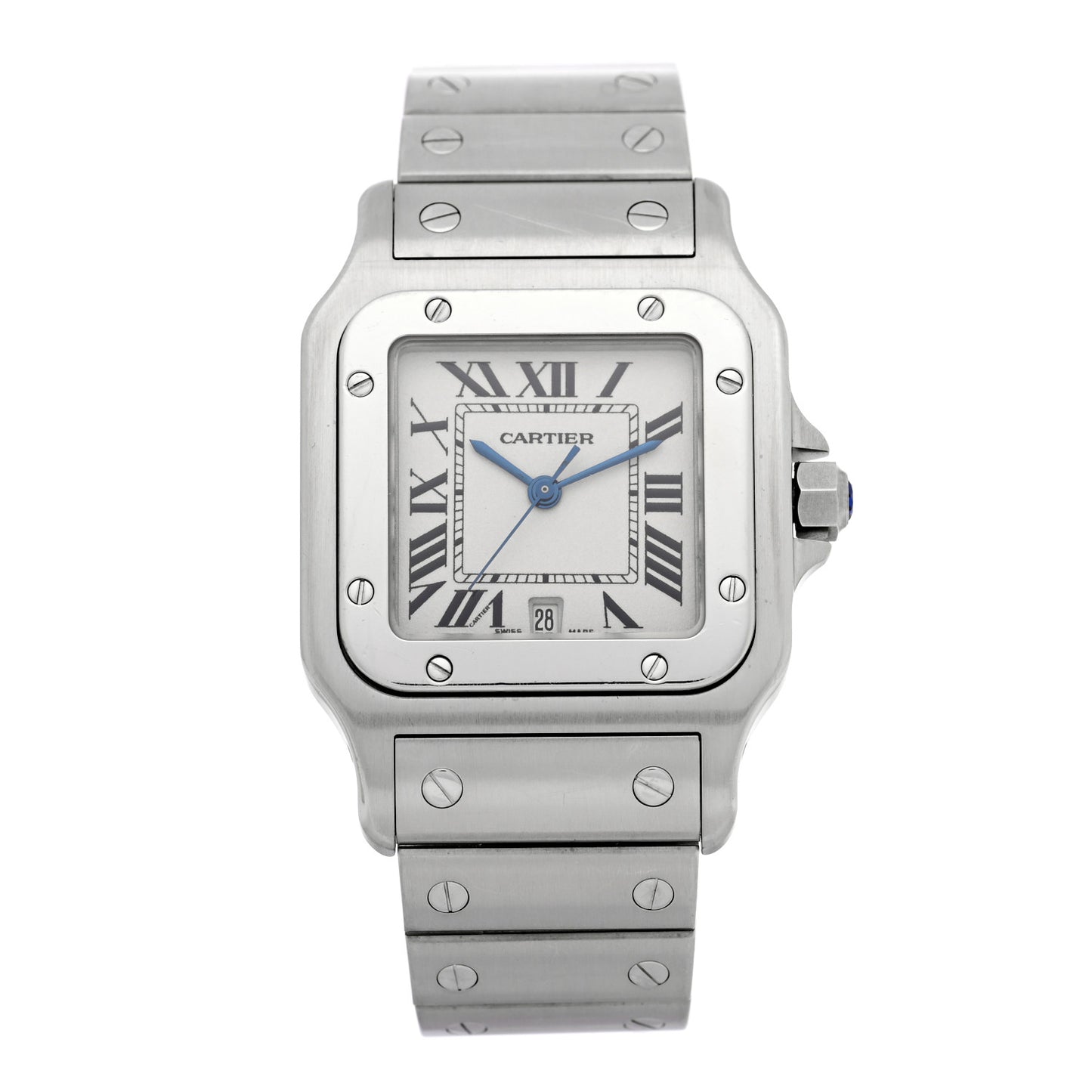 Stainless Steel 29mm Santos De Cartier Galbee Quartz Watch