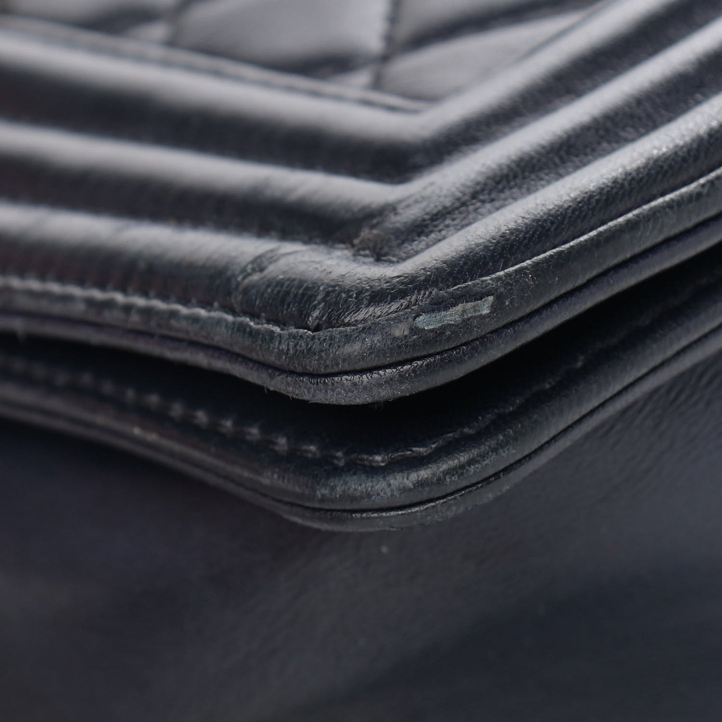 Lambskin Quilted Medium Boy Flap Dark Navy