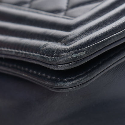 Chanel Lambskin Quilted Medium Boy Flap Dark Navy 11 of 14