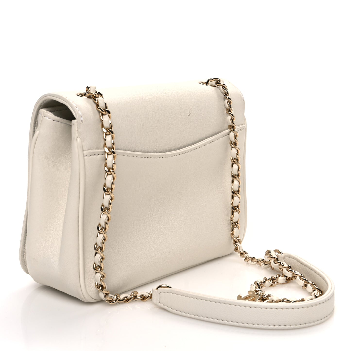 Lambskin CC Mania Flap Bag White