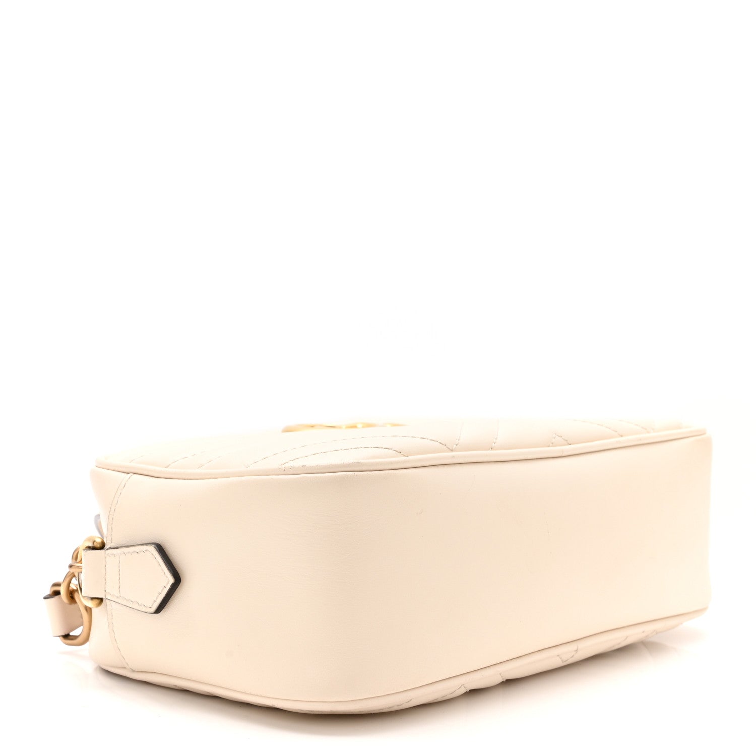 Gucci Calfskin Matelasse Small GG Marmont Chain Shoulder Bag White 4 of 11