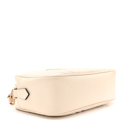 Gucci Calfskin Matelasse Small GG Marmont Chain Shoulder Bag White 4 of 11
