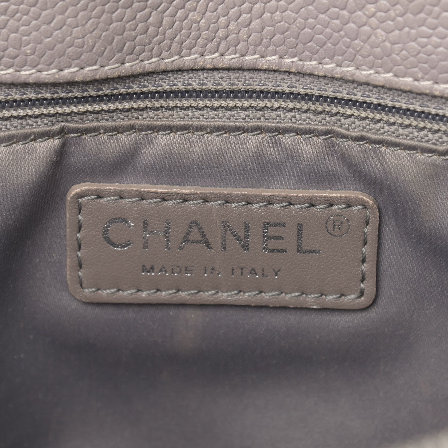 Chanel Caviar Quilted Grand Shopping Tote GST Light Grey 6 of 20