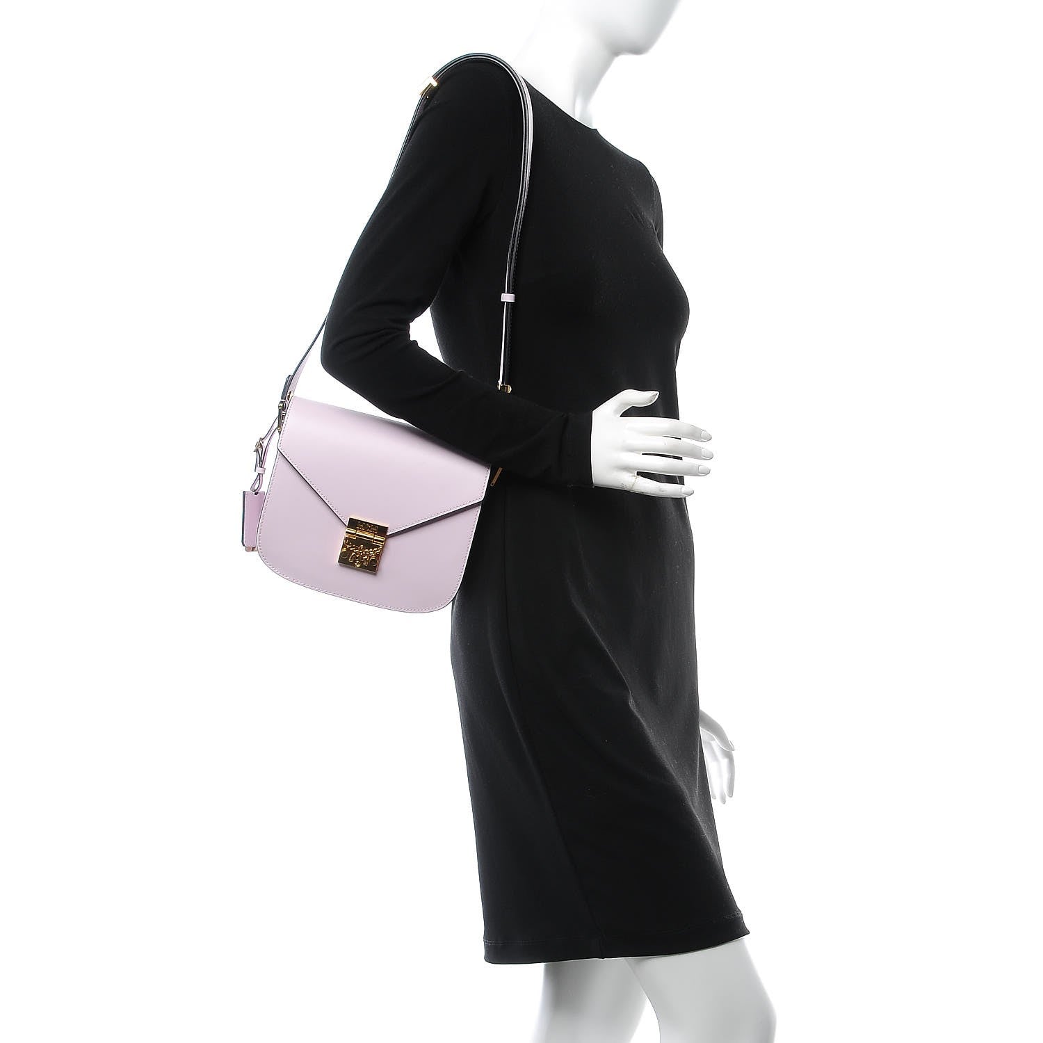 MCM Calfskin Patricia Crossbody Bag Prism Pink 2 of 14