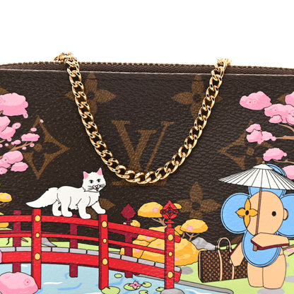 Louis Vuitton Monogram 2021 Christmas Animation Japanese Garden Mini Pochette Accessories  Wisteria Pink 9 of 12