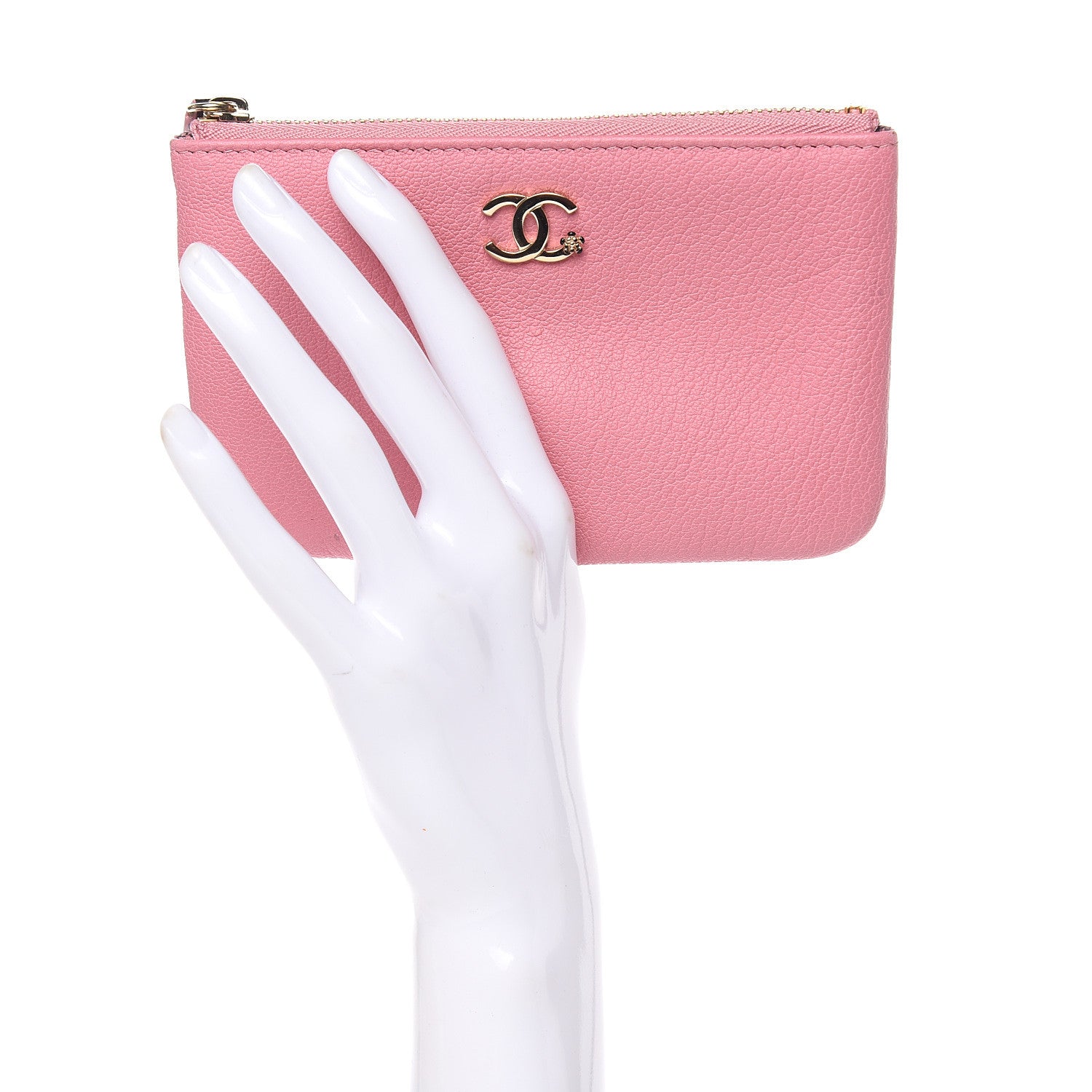 Chanel Goatskin Small CC Clover Cosmetic Case Pink 2 of 8