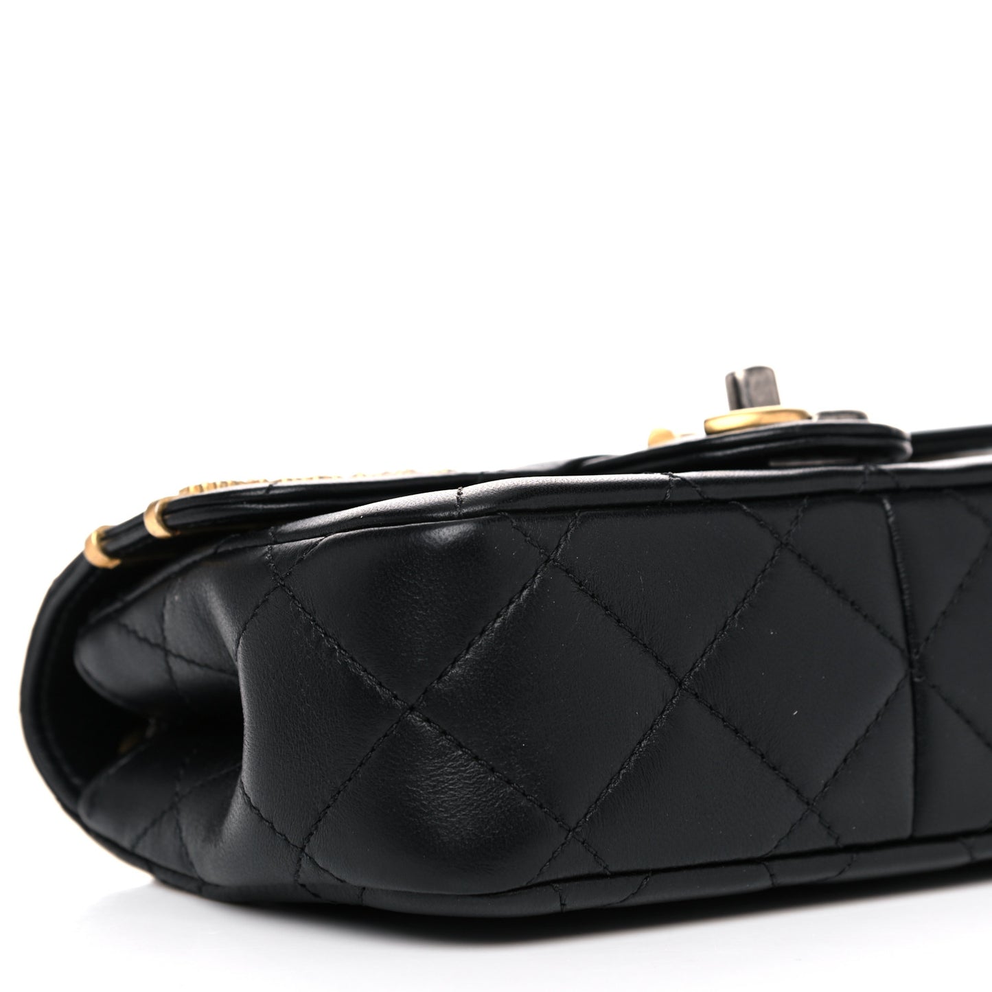 Lambskin Quilted Mini Coco Clips Single Flap Black