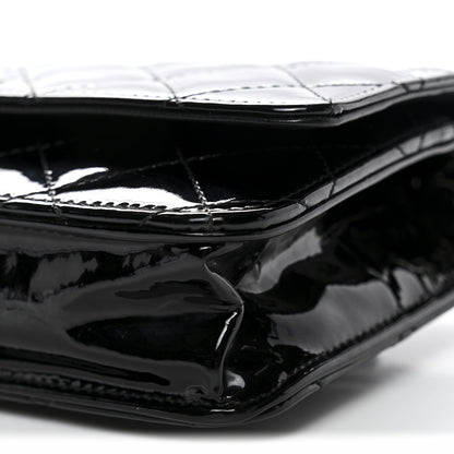Chanel Patent Quilted Wallet On Chain WOC Black 11 of 13