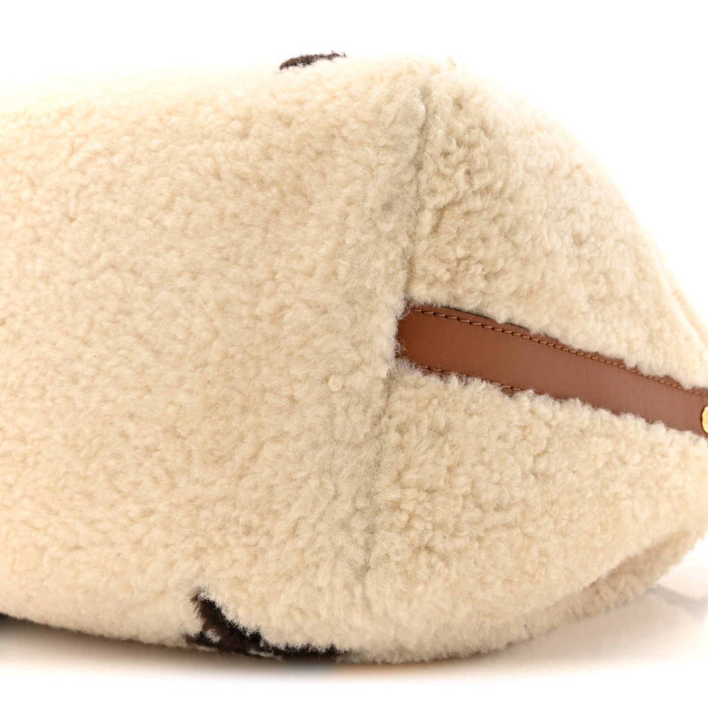 Monogram Shearling Speedy Bandouliere 25 Cream Brown