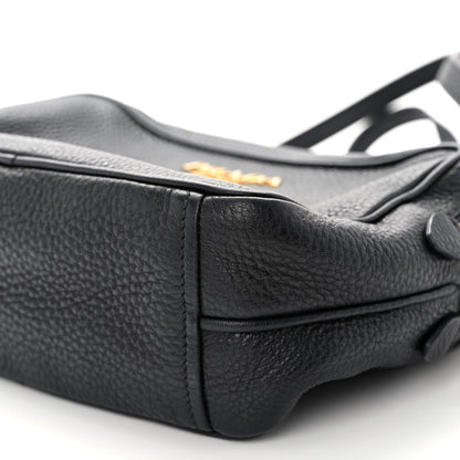 Prada Vitello Daino Medium Double Zip Shoulder Bag Black 10 of 10
