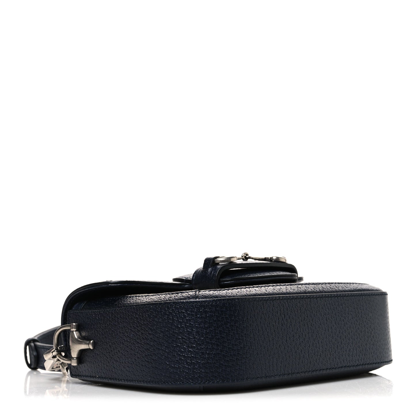 GG Supreme Monogram Textured Dollar Calfskin Web Mini Horsebit 1955 Shoulder Bag Beige Blue