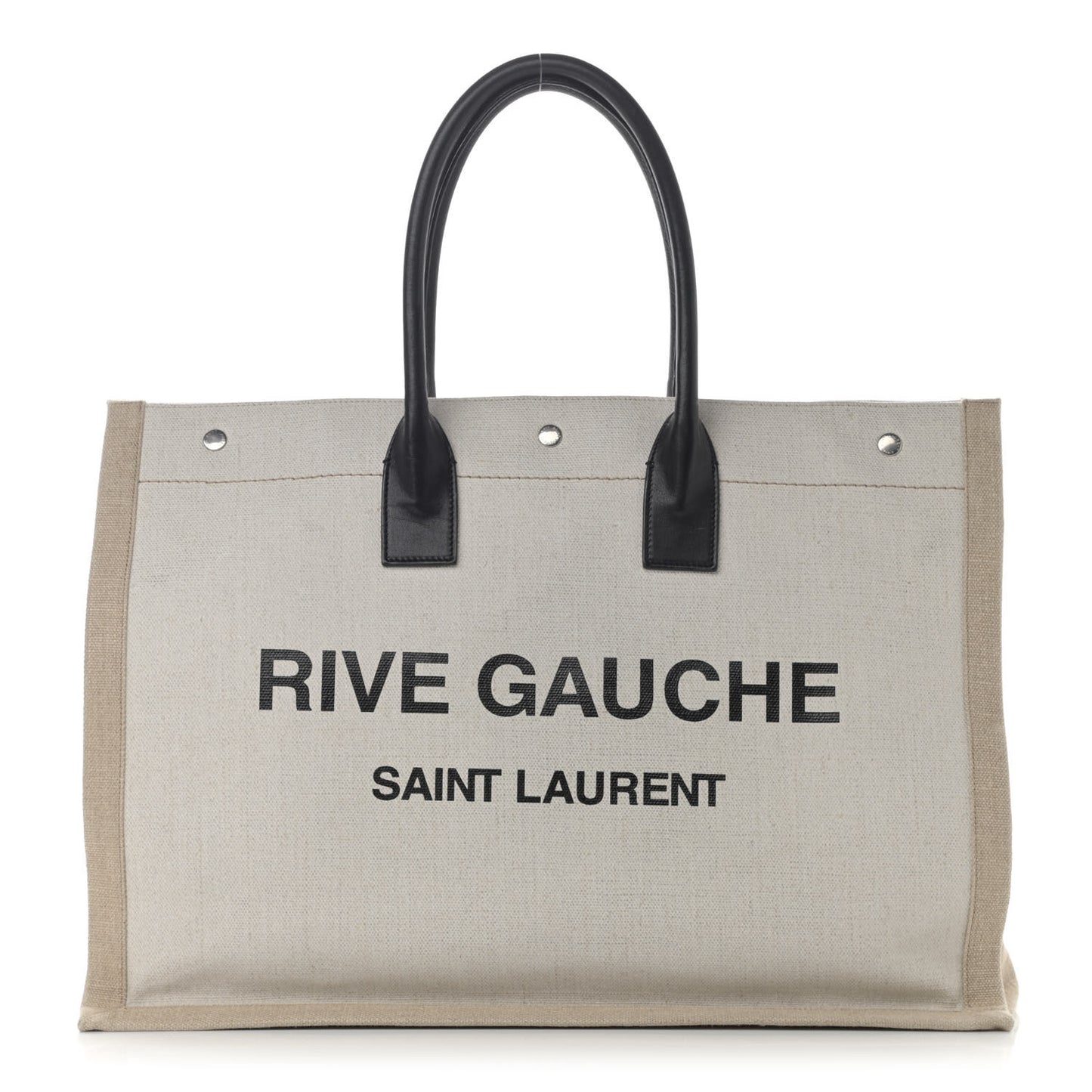 Linen Calfskin Rive Gauche Tote Optic White
