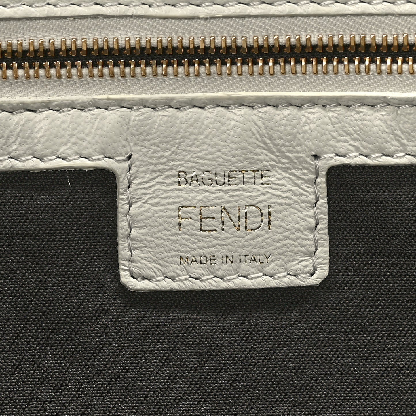 Nappa FF 1974 Embossed Baguette White
