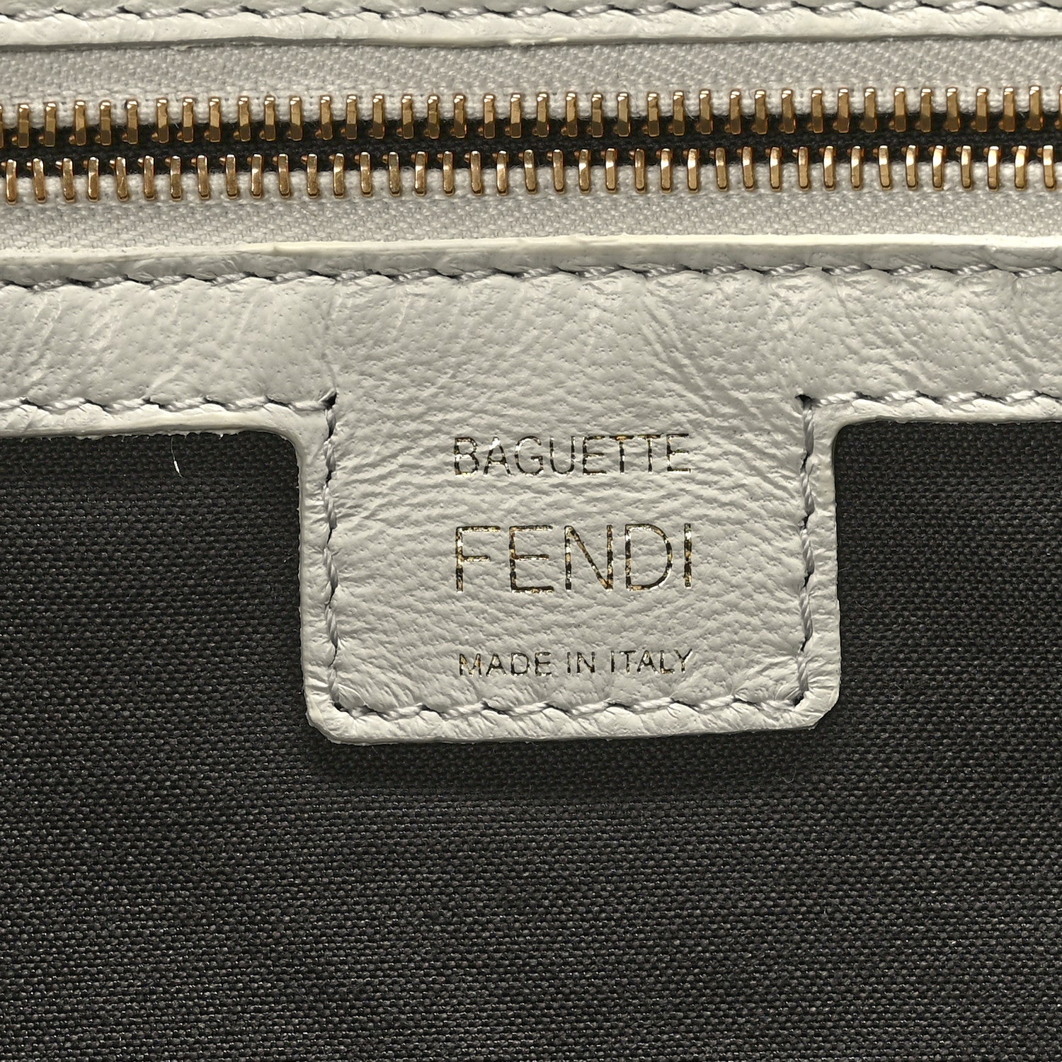 Fendi Nappa FF 1974 Embossed Baguette White 6 of 8