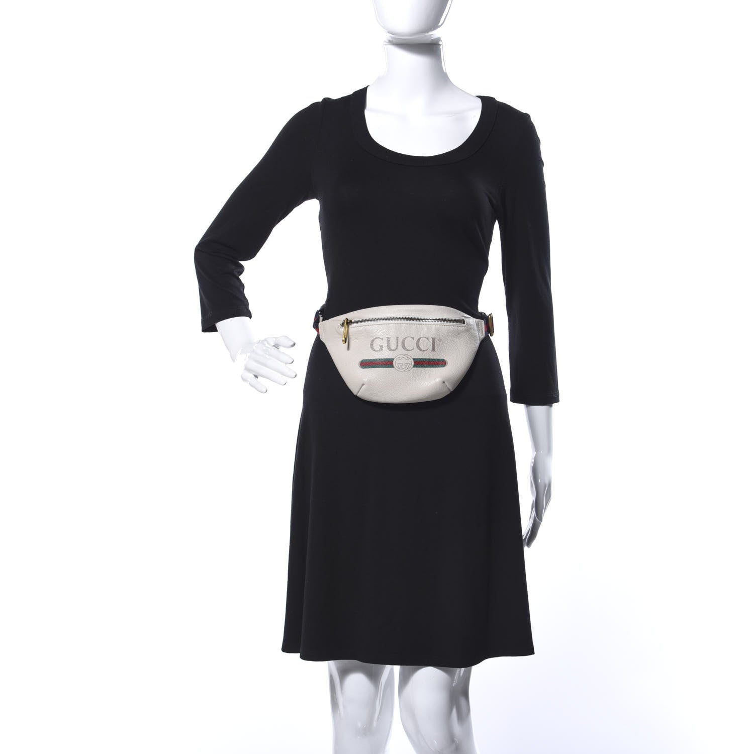 Gucci Grained Calfskin Small Logo Belt Bag White 2 of 12