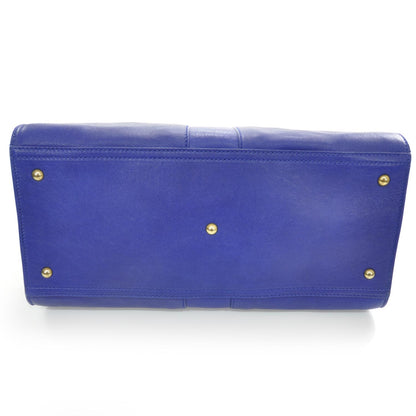 Saint Laurent Leather Large Cabas Chyc Blue 4 of 9